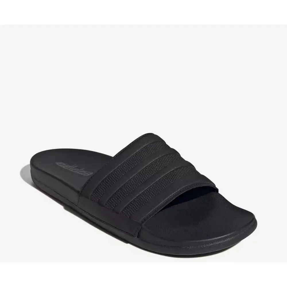 NWB Adidas Adilette Comfort Slides Black Sandals Men’s 12 Women’s 13 Slip-On